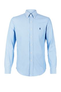 Синяя хлопковая рубашка Polo Ralph Lauren