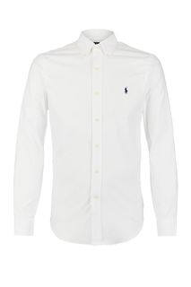 Белая хлопковая рубашка Polo Ralph Lauren