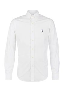 Белая хлопковая рубашка Polo Ralph Lauren