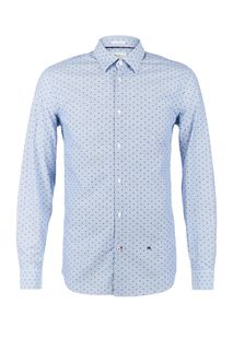 Синяя хлопковая рубашка в полоску Pepe Jeans