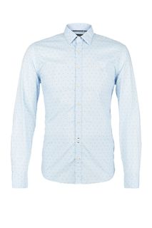 Синяя приталенная рубашка Marc Opolo