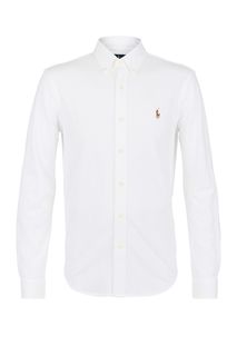 Белая хлопковая рубашка Polo Ralph Lauren