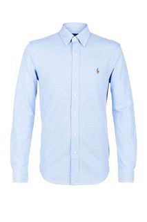 Синяя хлопковая рубашка Polo Ralph Lauren