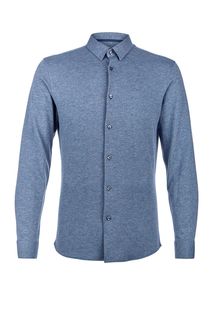 Синяя рубашка из хлопкового трикотажа btc