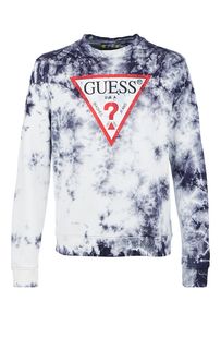 Хлопковый свитшот с логотипом бренда Guess