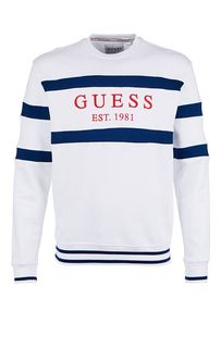 Хлопковый свитшот с контрастными вставками Guess