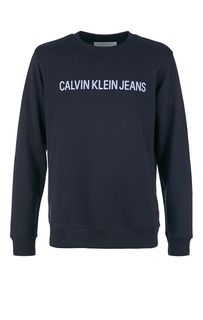 Свитшот из хлопка с логотипом бренда Calvin Klein Jeans