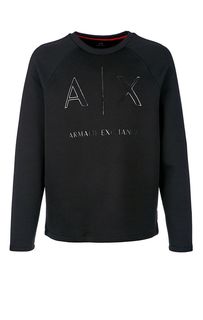 Свитшот черного цвета с декоративным принтом Armani Exchange