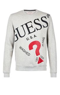 Серый свитшот с принтом Guess