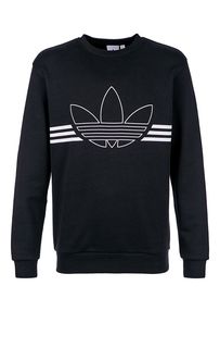 Черный хлопковый свитшот с принтом Adidas Originals