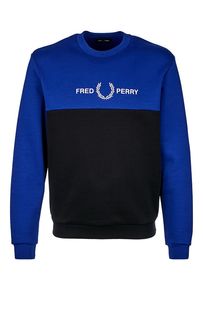 Синий свитшот с вышивкой Fred Perry