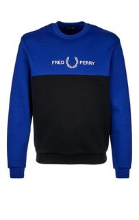 Синий свитшот с вышивкой Fred Perry