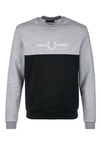 Серый свитшот с вышивкой Fred Perry