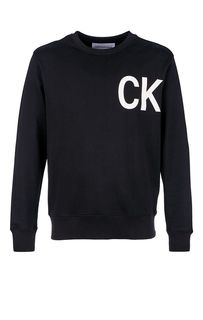 Свитшот из хлопка с логотипом бренда Calvin Klein Jeans