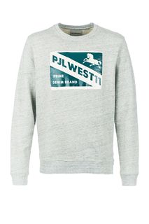 Серый свитшот из хлопка с принтом Pepe Jeans