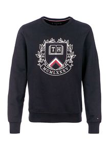 Свитшот из хлопка черного цвета Tommy Hilfiger
