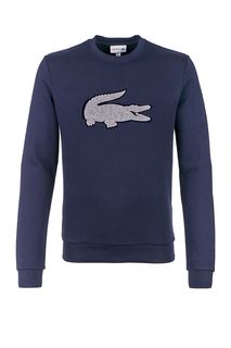 Синий хлопковый свитшот Lacoste