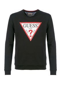 Черный хлопковый свитшот Guess