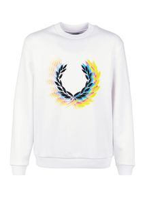 Трикотажный свитшот с ярким принтом Fred Perry