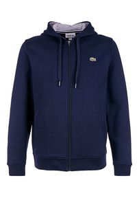 Синяя толстовка из хлопка на молнии Lacoste