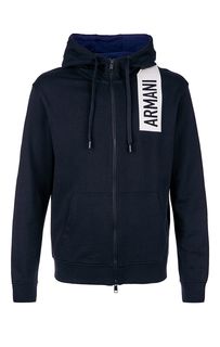 Синяя толстовка на молнии с капюшоном Armani Exchange