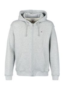 Серая хлопковая толстовка на молнии Tommy Jeans
