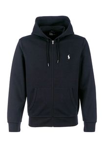 Черная хлопковая толстовка на молнии Polo Ralph Lauren