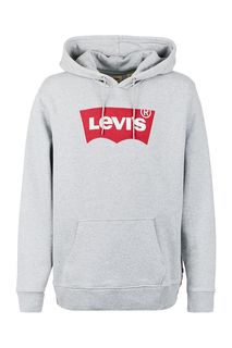 Серая хлопковая толстовка с капюшоном Levis®