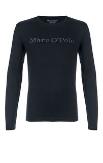 Черная хлопковая футболка с длинными рукавами Marc Opolo