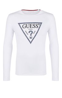 Хлопковая футболка с длинными рукавами Guess