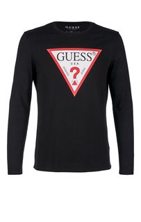 Хлопковая футболка с длинными рукавами Guess