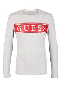 Хлопковая футболка с длинными рукавами Guess