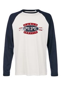 Хлопковая футболка с контрастными рукавами Pepe Jeans