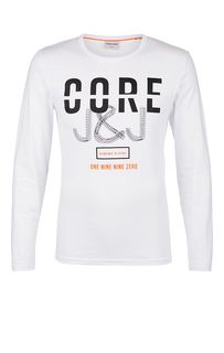 Хлопковая футболка с контрастным принтом Jack & Jones