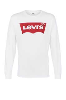 Белая хлопковая футболка с длинными рукавами Levis®