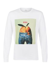 Белая хлопковая футболка с принтом Levis®
