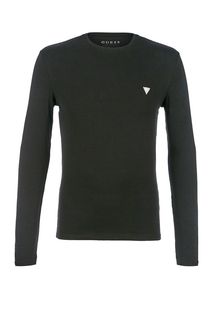 Однотонная хлопковая футболка с круглым вырезом Guess