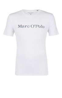 Белая хлопковая футболка с принтом Marc Opolo