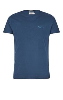 Синяя футболка из хлопка Pepe Jeans