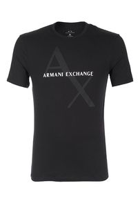 Хлопковая футболка с круглым вырезом Armani Exchange