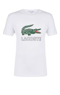 Хлопковая футболка с логотипом бренда Lacoste