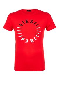 Красная хлопковая футболка Diesel