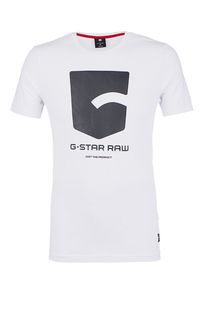Хлопковая футболка с контрастным принтом G Star RAW