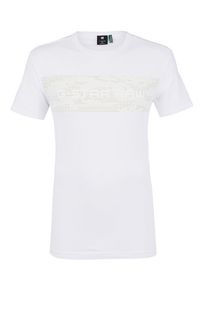 Белая футболка с логотипом бренда G Star RAW