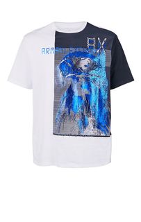 Хлопковая футболка с ярким принтом Armani Exchange