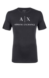 Хлопковая футболка с логотипом бренда Armani Exchange