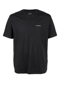Черная хлопковая футболка с принтом Armani Exchange