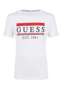 Трикотажная футболка с контрастным принтом Guess