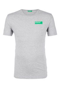 Хлопковая футболка с логотипом бренда United Colors of Benetton