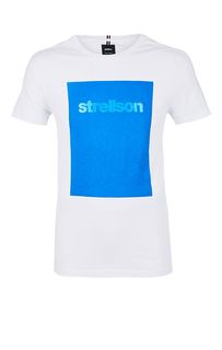 Хлопковая футболка с контрастным принтом Strellson